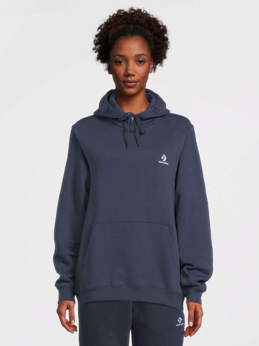 Women * | Converse Left Chest Star Chev Emb Classic Hoodie Navy