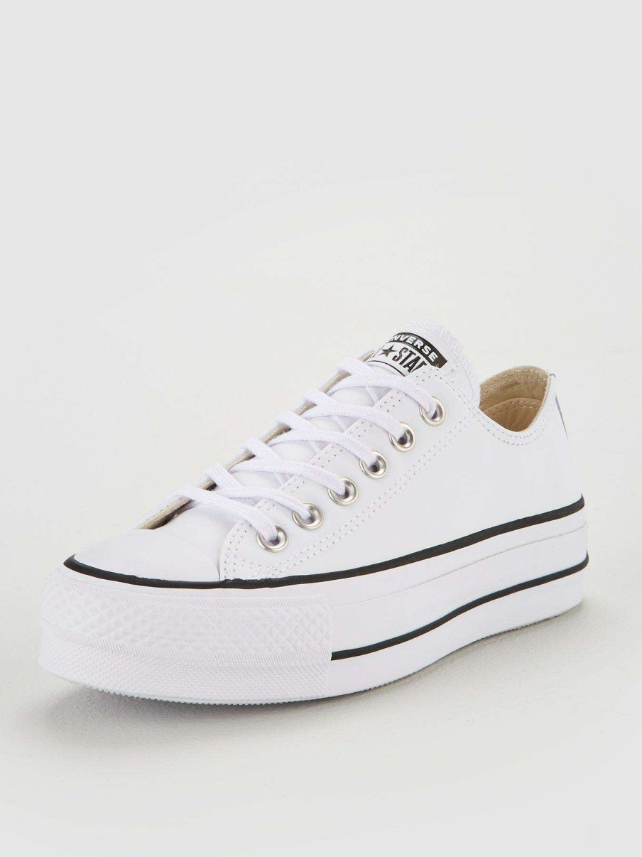 Women * | Converse Chuck Taylor All Star Platform Lift Clean Leather Ox White