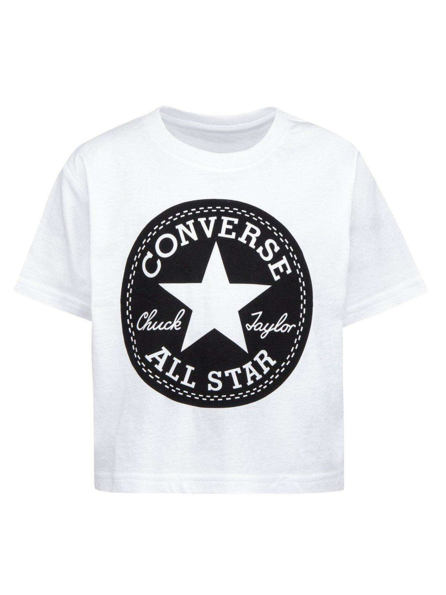 Kids * | Converse Older Girls Signature Chuck Patch Boxy T-Shirt White