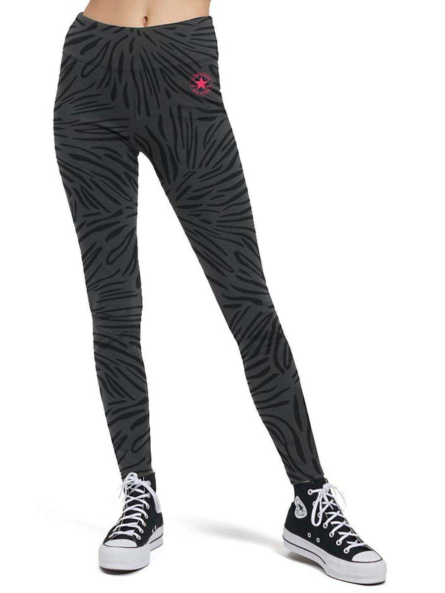 Women * | Converse Chuck Animalier All-Over Leggings Black