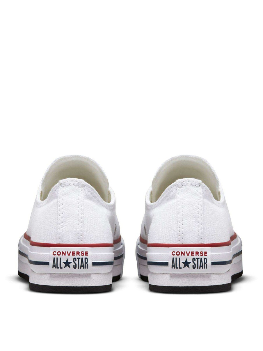 Kids * | Converse Chuck Taylor All Star Ox Junior Girls Eva Lift Canvas Platform Trainers -White