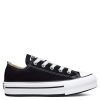 Kids * | Converse Chuck Taylor All Star Ox Childrens Girls Eva Lift Canvas Platform Trainers -Black/White