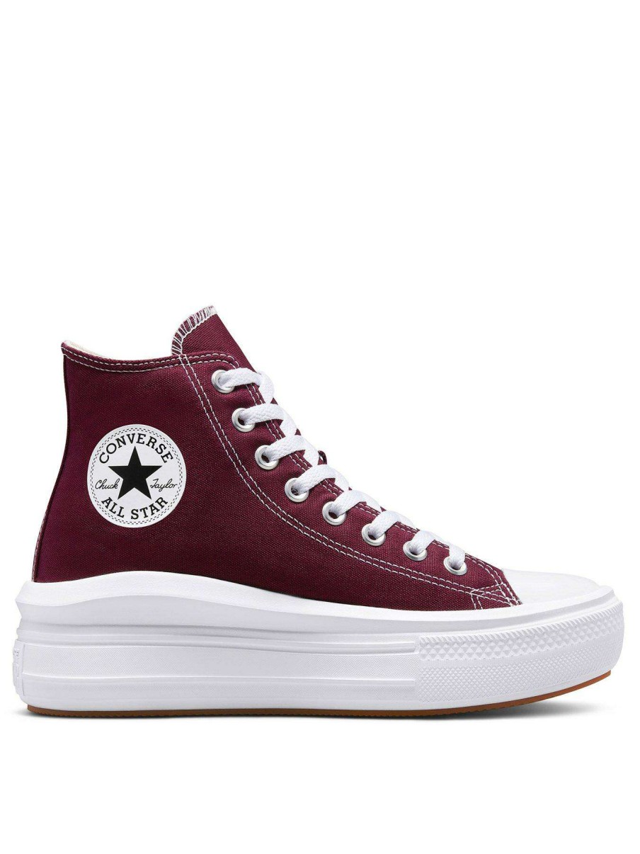 Women * | Converse Chuck Taylor All Star Move Hi-Top Canvas Platform Dark Red/White