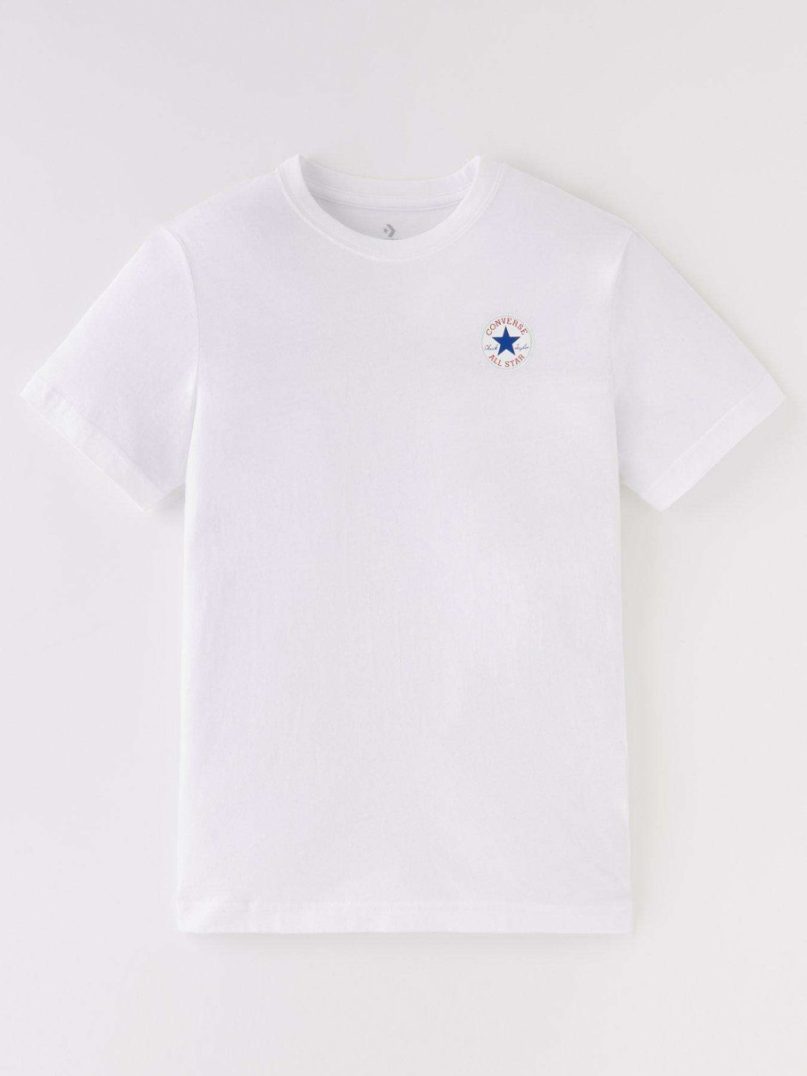 Kids * | Converse Older Boy Short Sleeve Printed Chuck Taylor Patch T-Shirt White