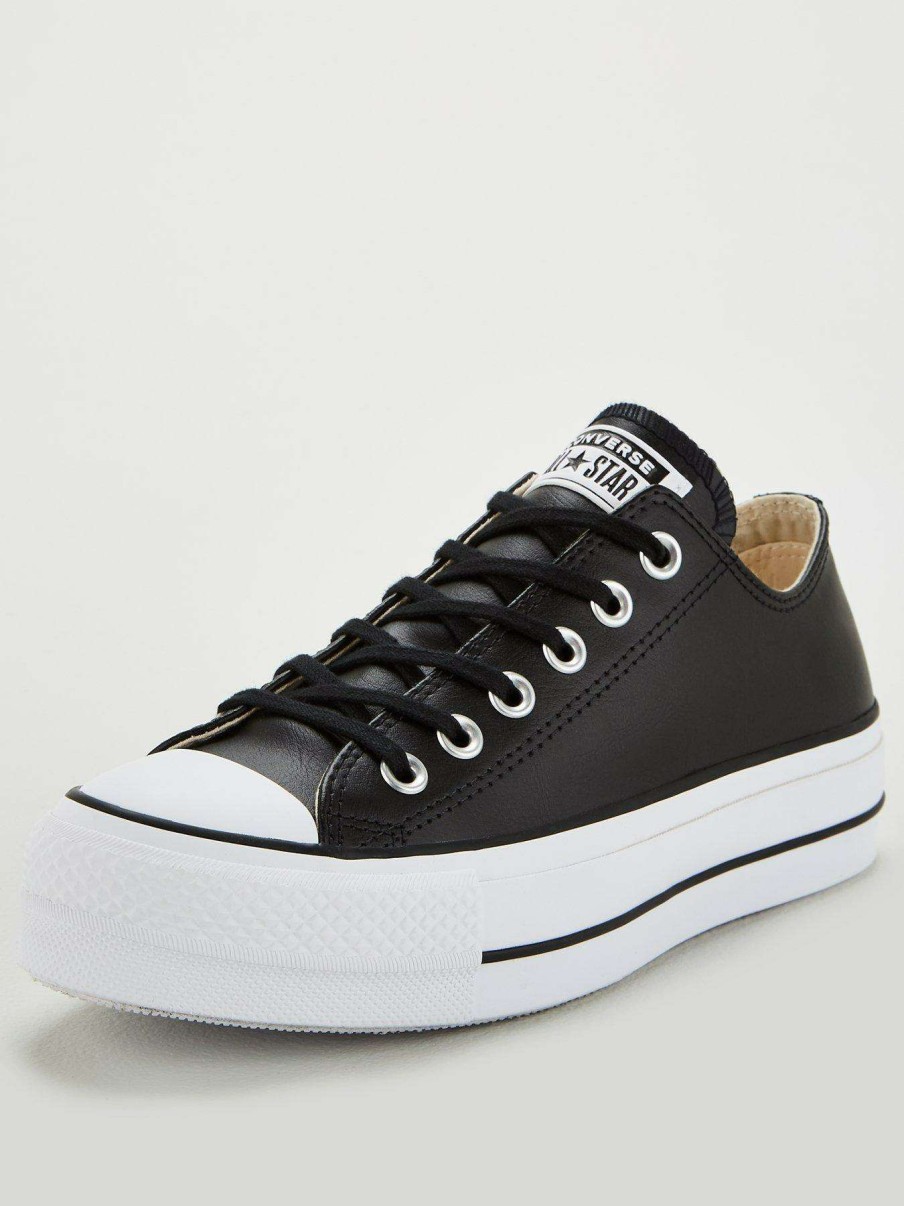 Women * | Converse Chuck Taylor All Star Platform Lift Clean Leather Ox Black