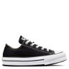 Kids * | Converse Chuck Taylor All Star Ox Junior Girls Eva Lift Canvas Platform Trainers -Black/White