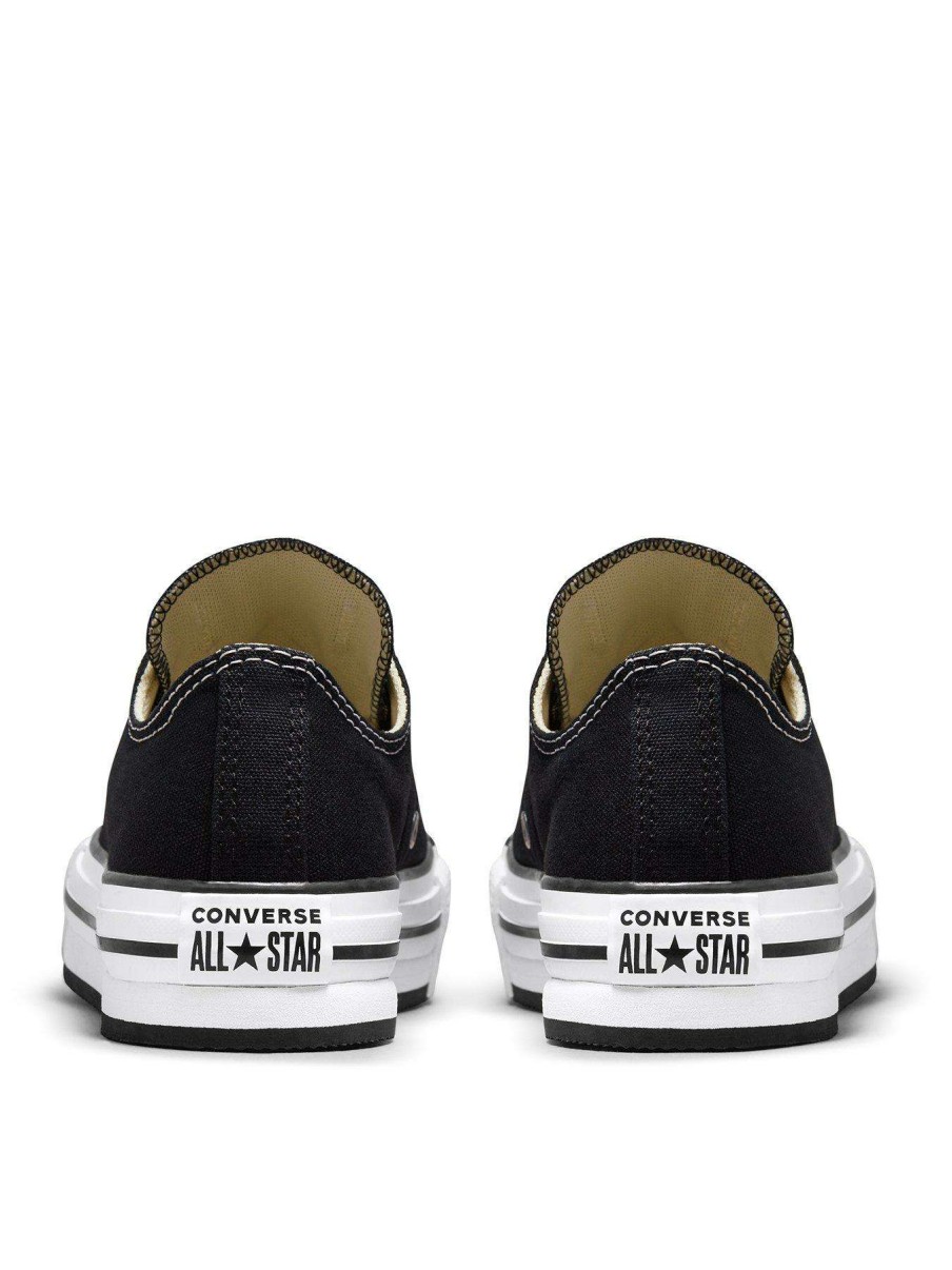 Kids * | Converse Chuck Taylor All Star Ox Junior Girls Eva Lift Canvas Platform Trainers -Black/White